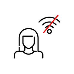 user with no internet wifi signal pixel vector