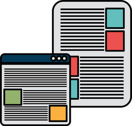 webpage interface template with document vector image