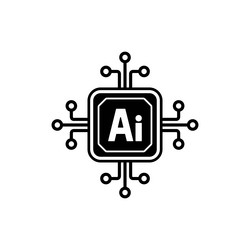 electronic chip circuit processor artificial vector image