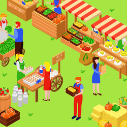 farm fair market composition vector