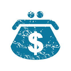 Grunge dollar purse icon vector