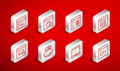 set line software server data web hosting vector image