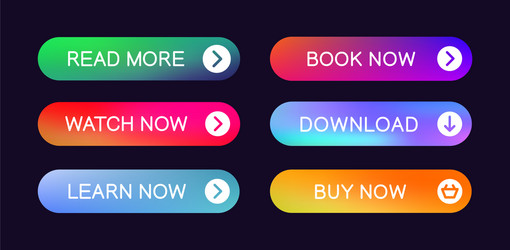 set modern abstract web buttons vector image