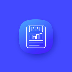 ppt file format line icon for web vector