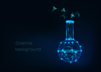 scientific background with low poly wireframe vector