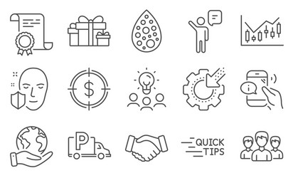 Set business icons such as truck parking vector