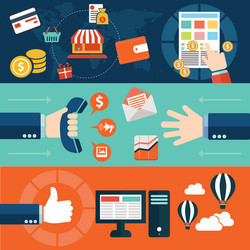 set of flat design concepts for website layout vector image