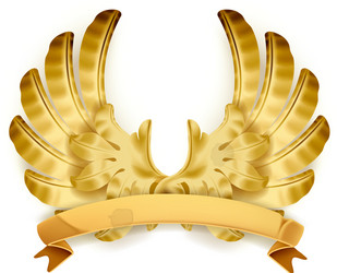 Elegant luxury golden wings on black background Vector Image