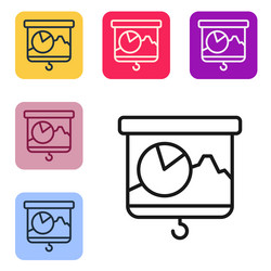 black line presentation board with graph schedule vector image
