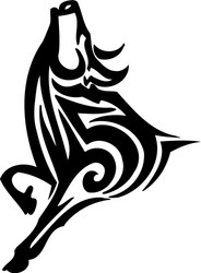 bull in tribal style - image Vector Image