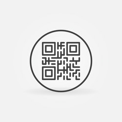 Circle with qr code linear concept icon vector