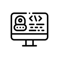 coding icon thin linear style design isolated vector image