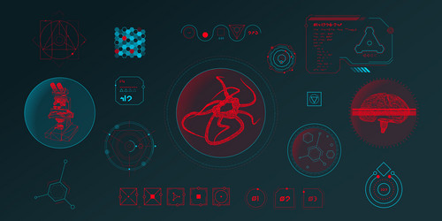 data elements for sci-fi interface vector image