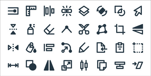 graphic design line icons linear set quality vector image