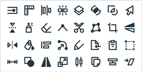 graphic design line icons linear set quality vector