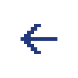 leftwards arrow pixelated rgb color ui icon vector image