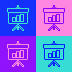 pop art line presentation board with graph vector image