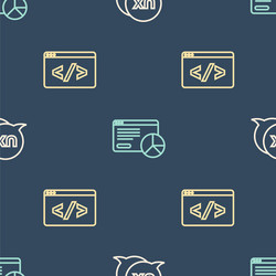 set line ui or ux design front end development vector image