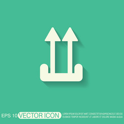 fragile symbol arrow up logistic icon vector image