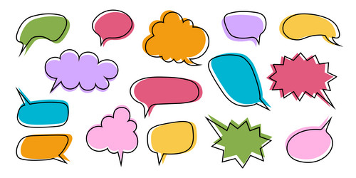 set of speech bubble templates empty dialog vector image