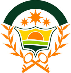 Shield crown leaf Royalty Free Vector Image - VectorStock