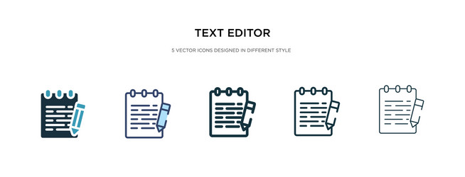 text editor icon in different style two colored vector image