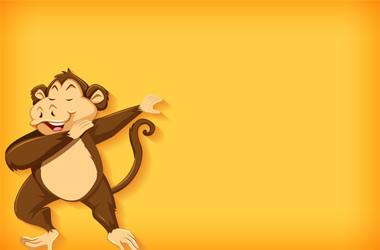 background template with plain color and monkey vector image