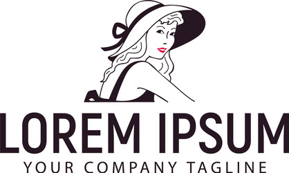 beauty woman with red lips logo design concept Vector Image