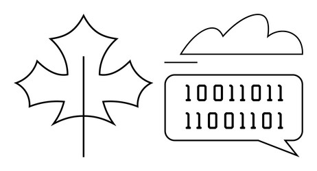 binary data exchange between technology cloud vector image