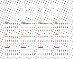 calendar 2013 6 vector