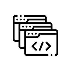 coding icon thin linear style design isolated vector image