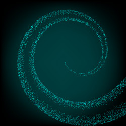 Glittering spiral wave isolated on dark vector