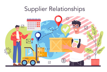 Suppliers concept b2b idea global logistic vector