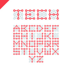 techno type font alphabet digital hi-tech style vector image