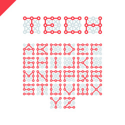 techno type font alphabet digital hi-tech style vector