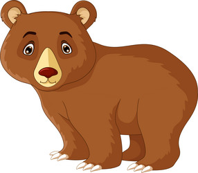 Cute brown bear cartoon posing Royalty Free Vector Image