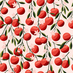 oranges on tree branches seamless pattern vector image