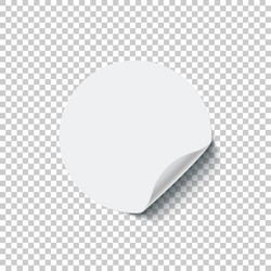 round white blank sticker with curled edge vector