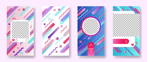 set mobile application interface elements vector image