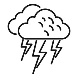 Rainy cloud icon outline forecast sun Royalty Free Vector