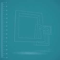 Three rectangular 3d frames blueprint vector