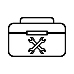 toolbox icon linear logo mark in black and white vector image