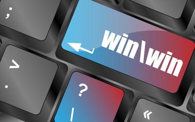 win button on computer keyboard key vector image