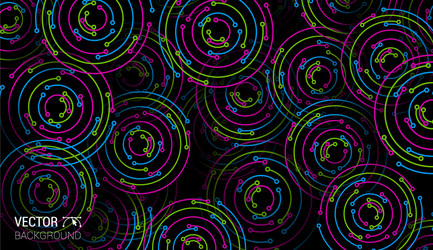 Colorful neon green blue pink circles texture vector