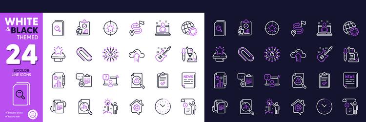 creative idea search document and paper clip line vector image