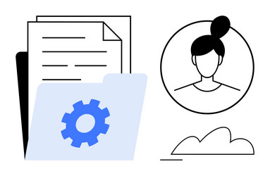 document management and user profile with settings vector image
