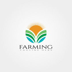 Green nature farm agriculture logo design Vector Image