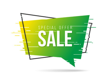 glitch style distorted sliced speech bubble vector image
