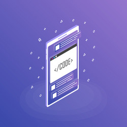 mobile web development concept app vector image