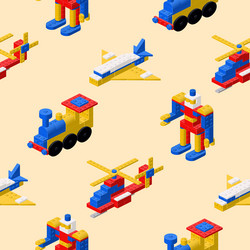 multi-colored pattern of figures assembled from vector image